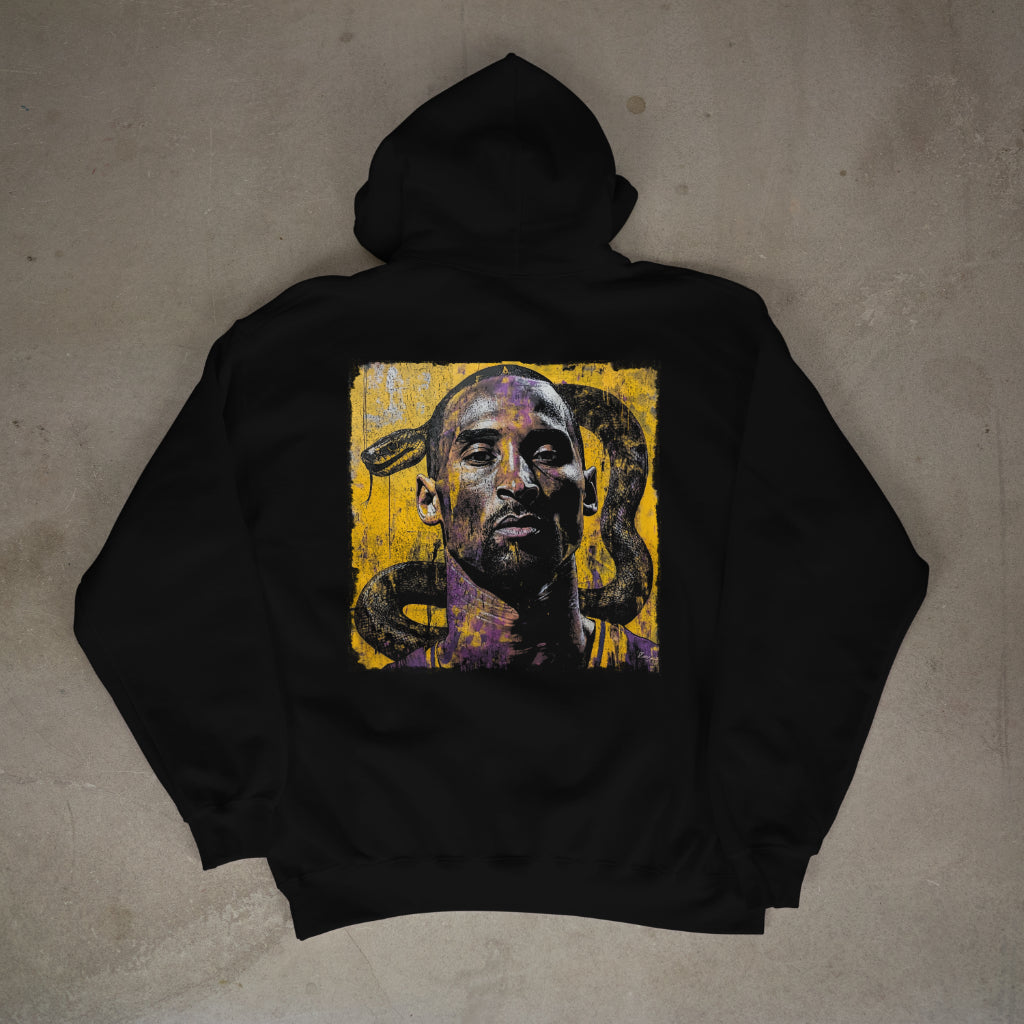 Kobe Bryant Black Mamba hoodie - back view flat lay