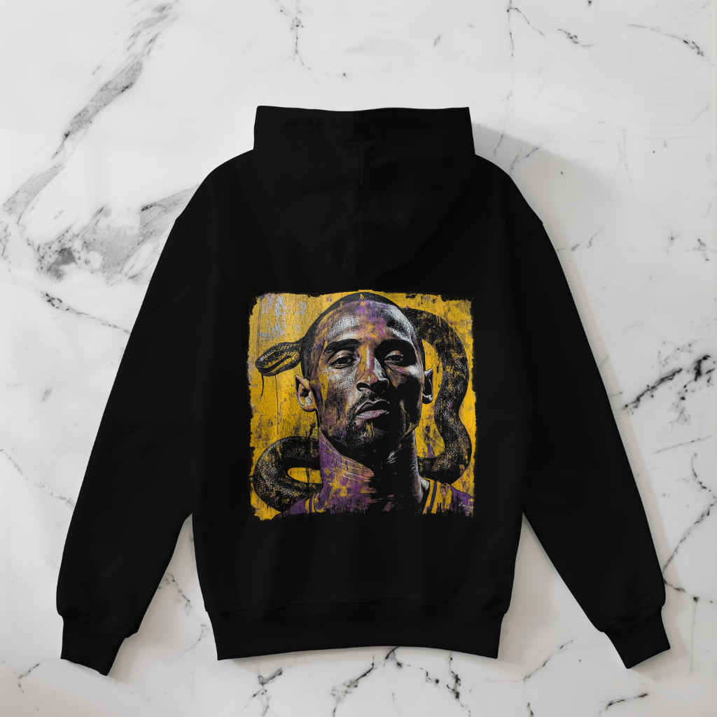 Kobe Bryant Black Mamba hoodie - back view flat lay alternate