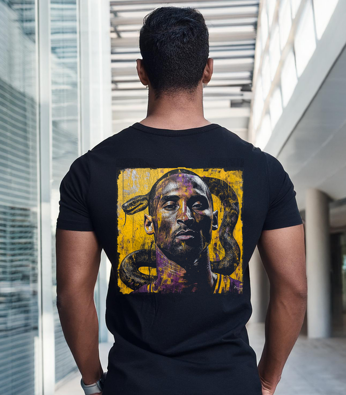 Kobe Bryant Black Mamba Tee - Back view model