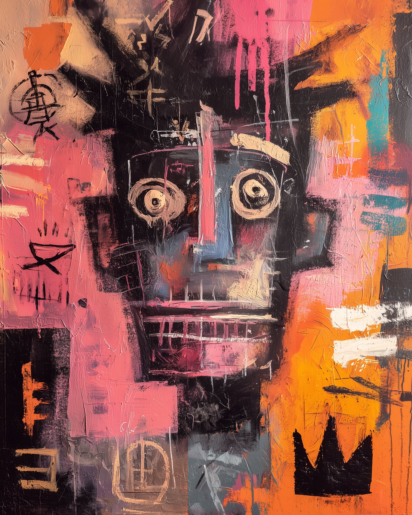 Basquiat-Inspired Abstract Face