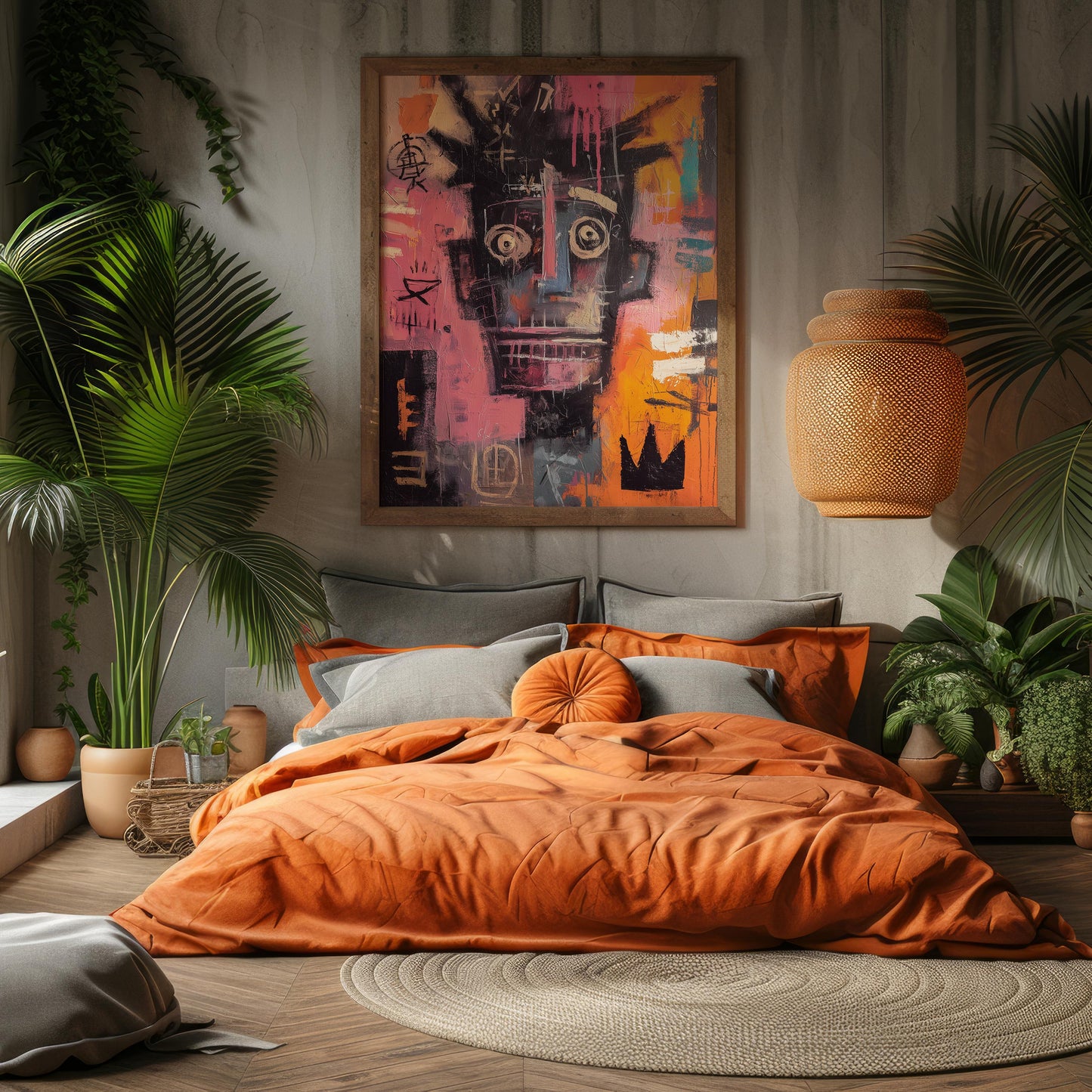 Basquiat-Inspired Abstract Face