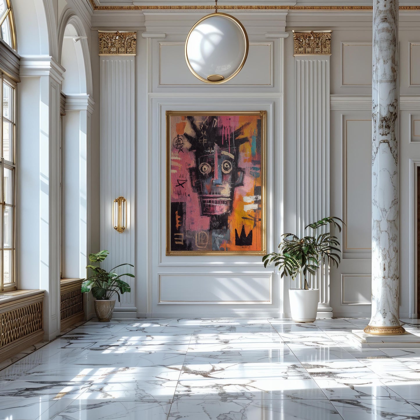 Basquiat-Inspired Abstract Face