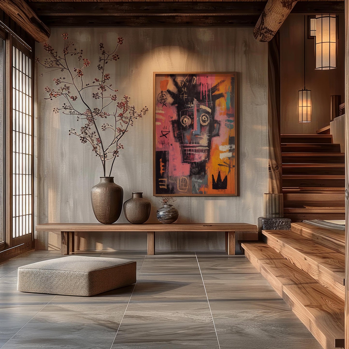 Basquiat-Inspired Abstract Face