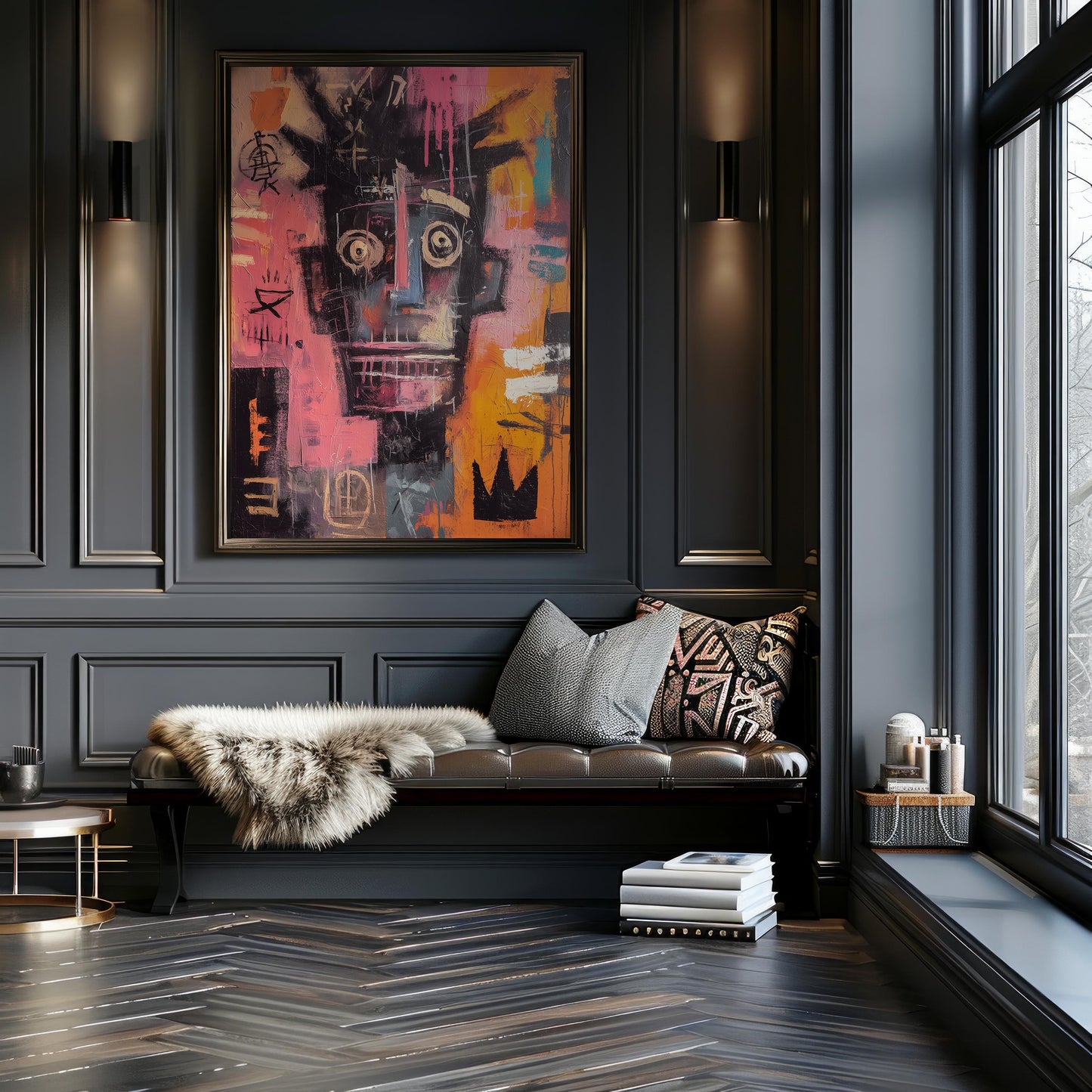 Basquiat-Inspired Abstract Face