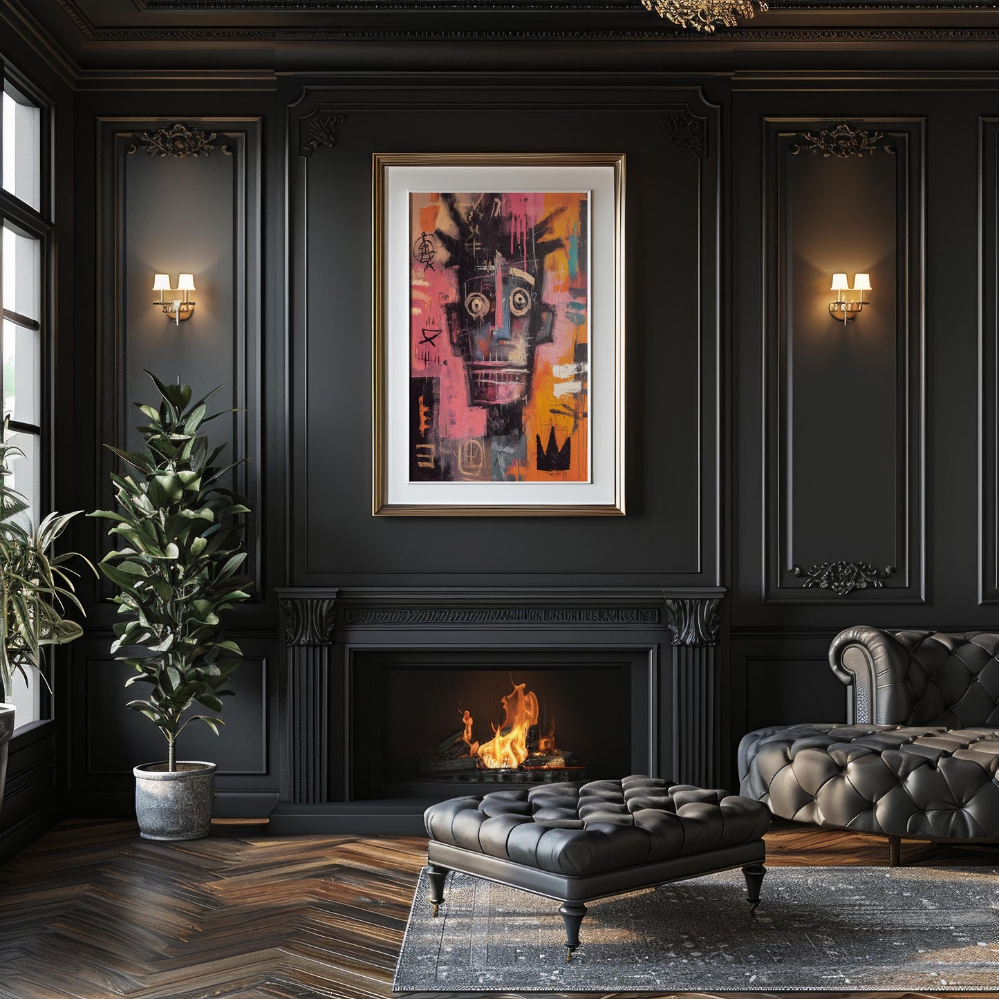 Basquiat-Inspired Abstract Face