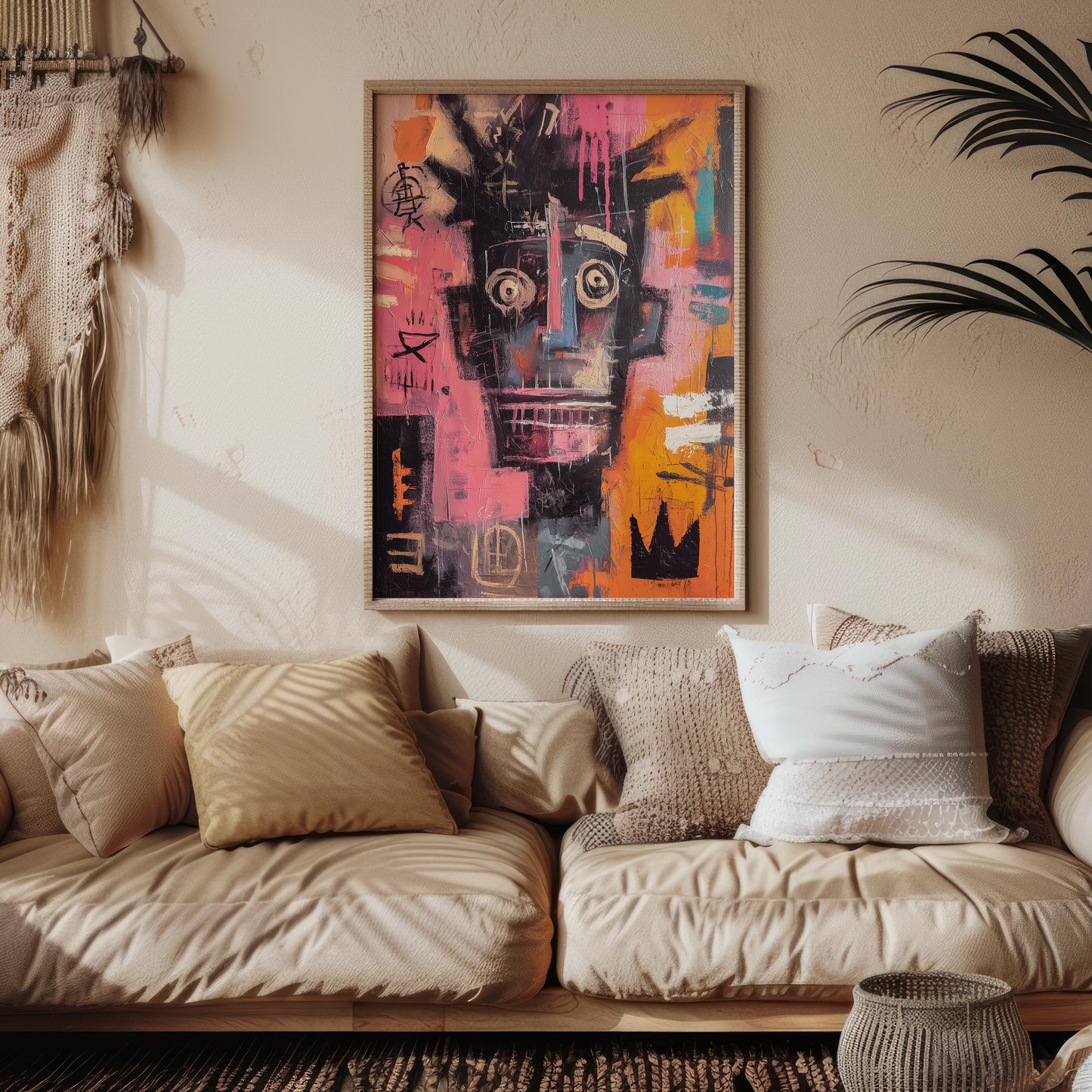 Basquiat-Inspired Abstract Face