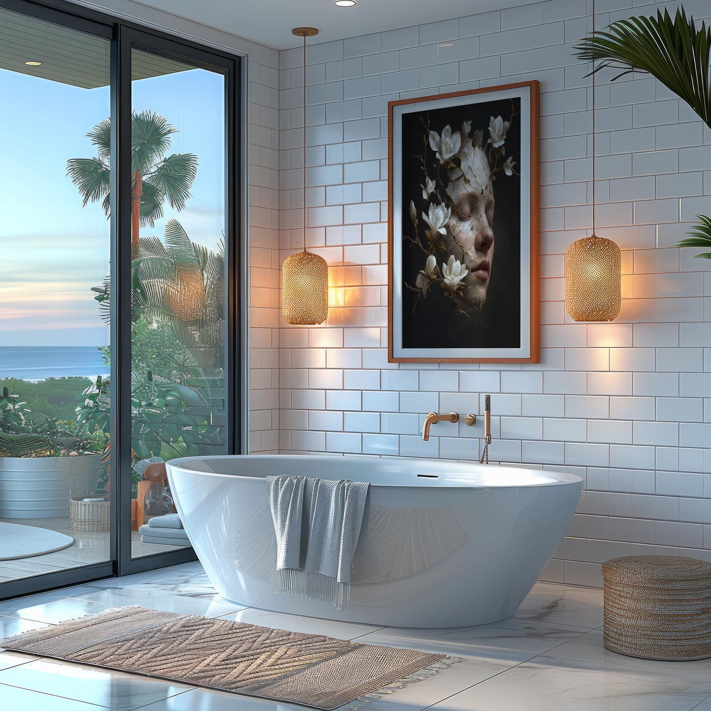 Woman’s Face with Magnolia Cracks