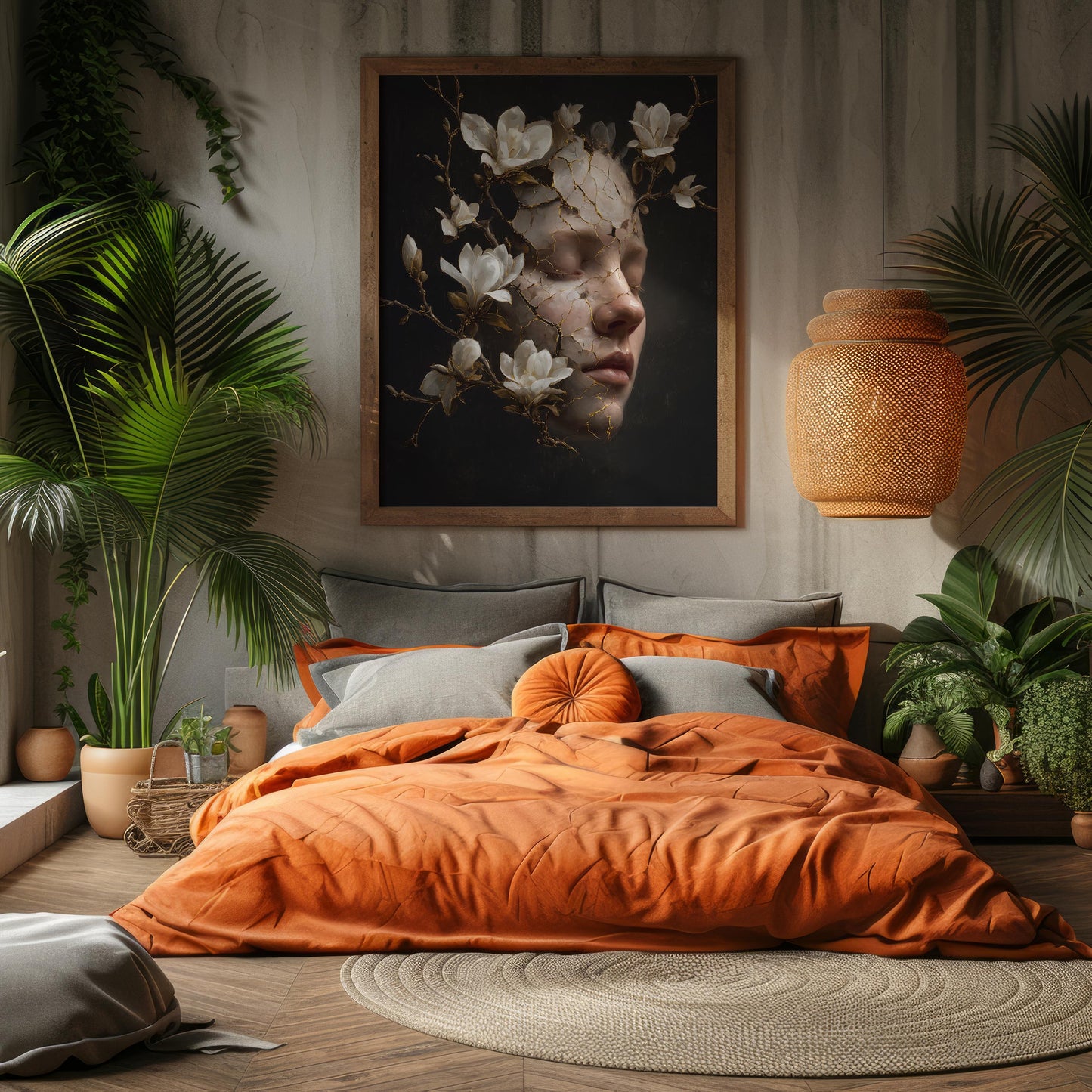 Woman’s Face with Magnolia Cracks