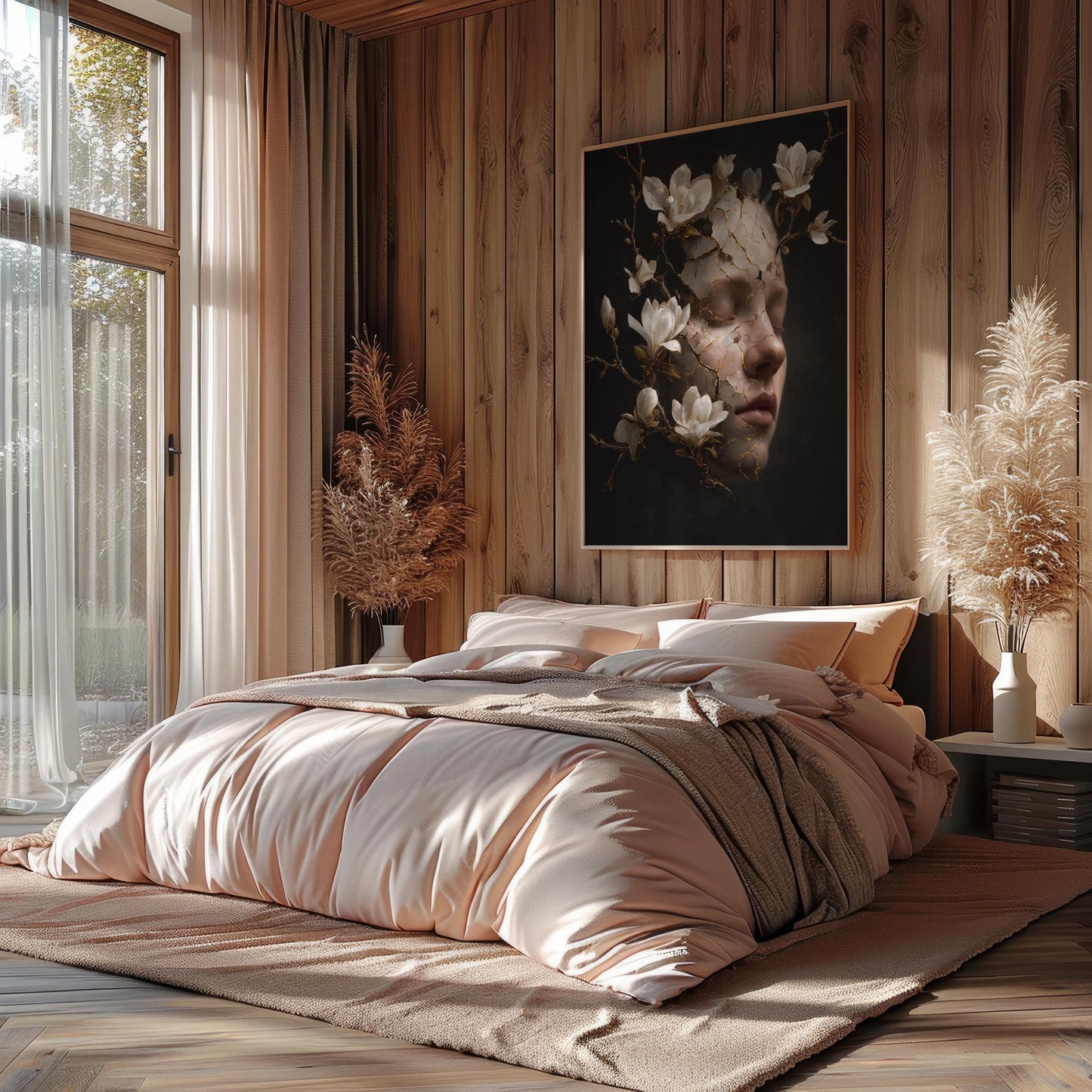 Woman’s Face with Magnolia Cracks