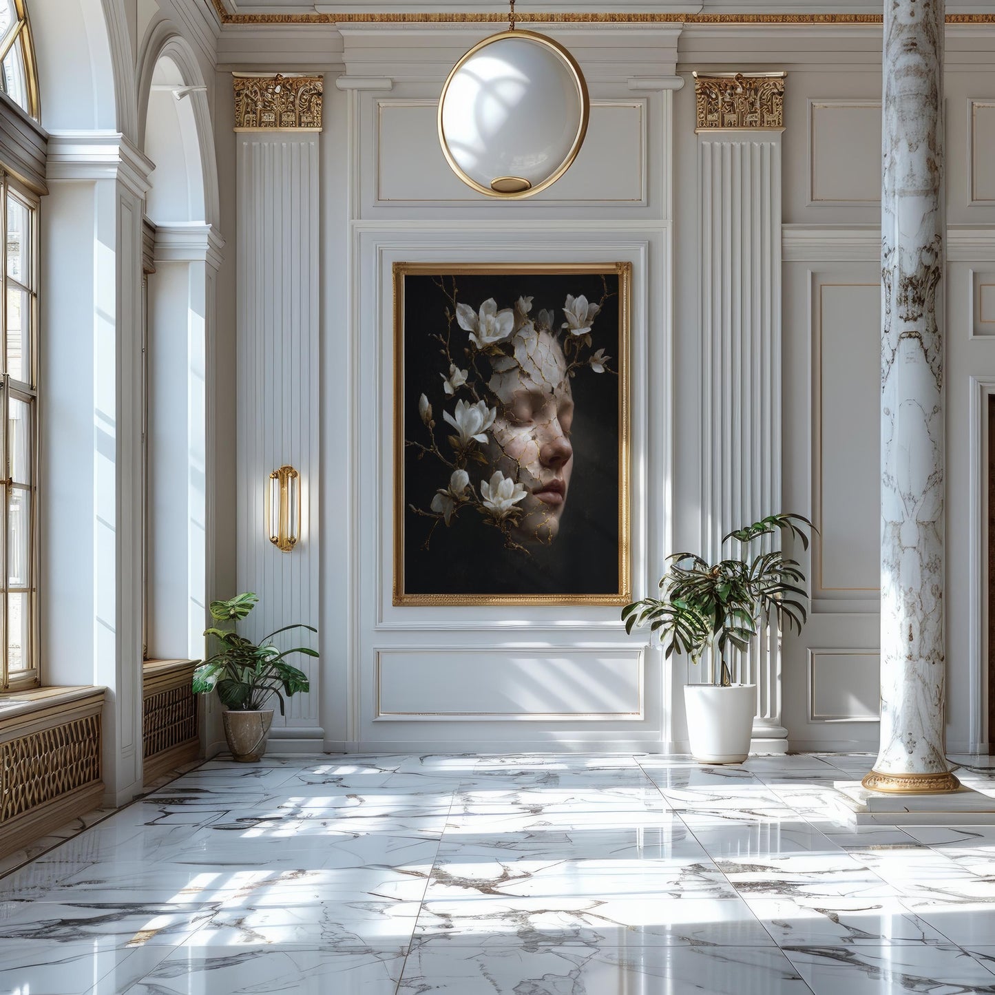 Woman’s Face with Magnolia Cracks