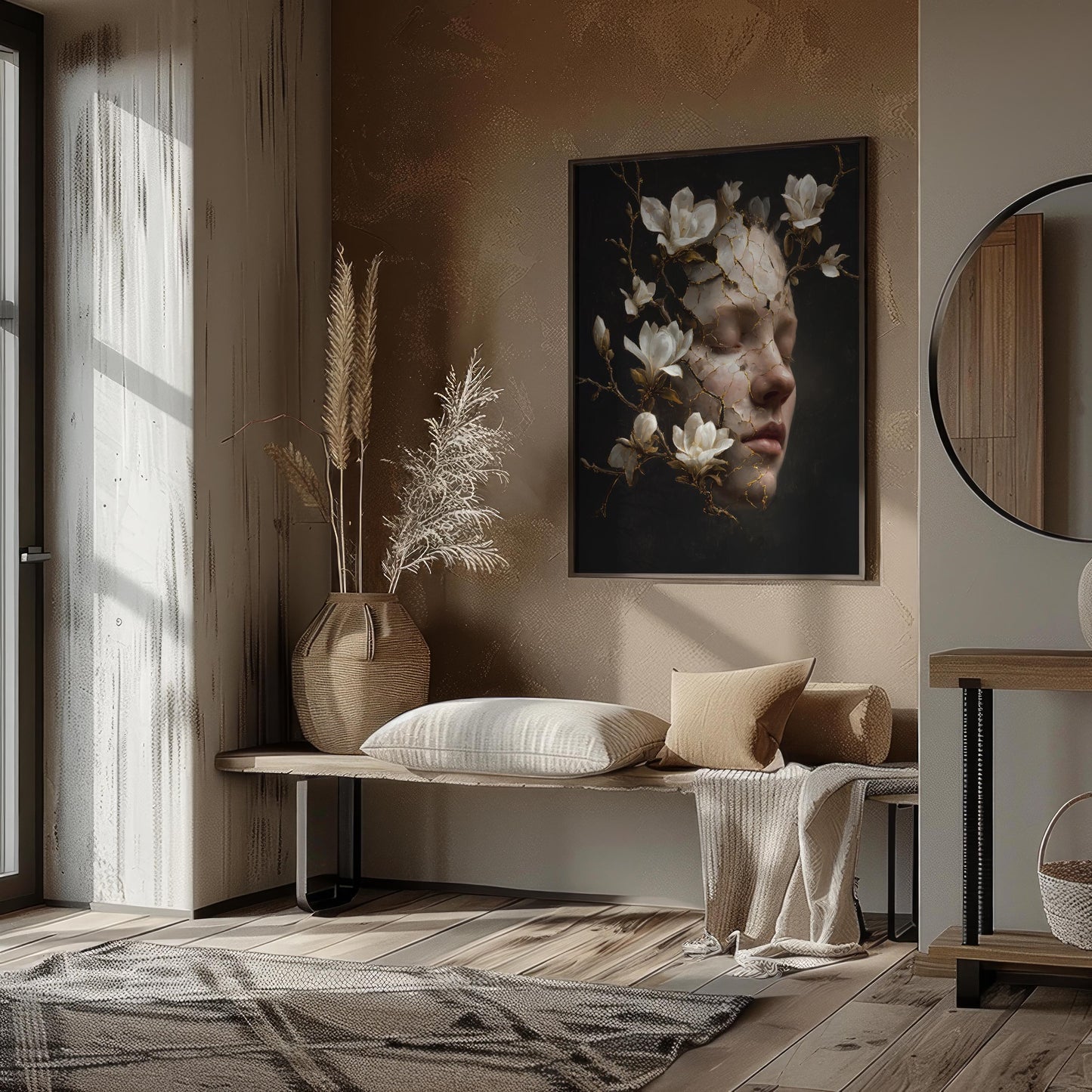 Woman’s Face with Magnolia Cracks