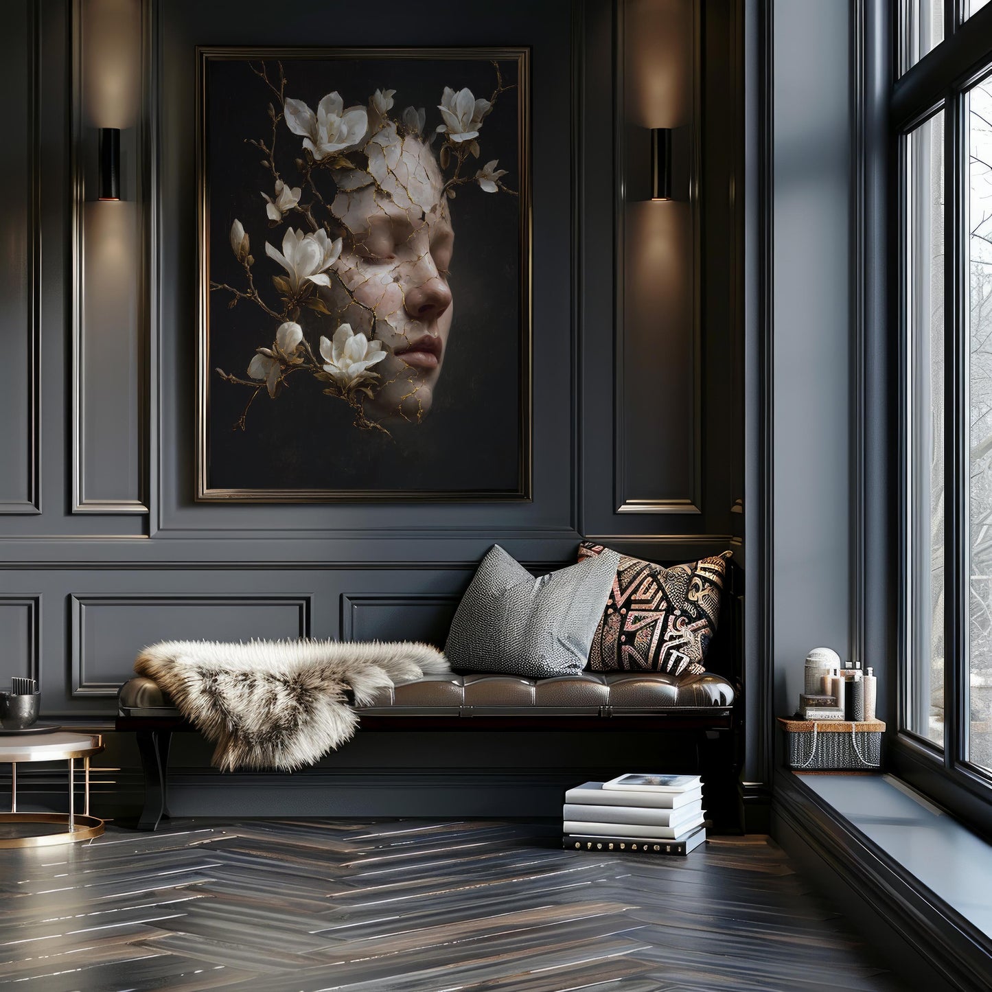 Woman’s Face with Magnolia Cracks