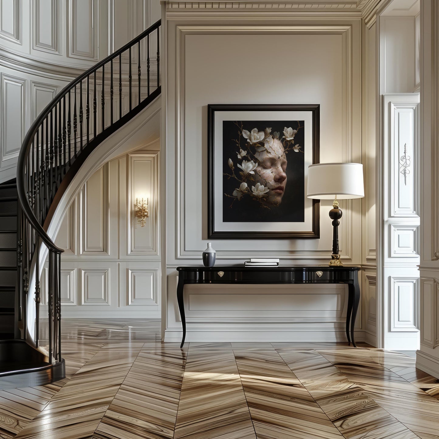 Woman’s Face with Magnolia Cracks