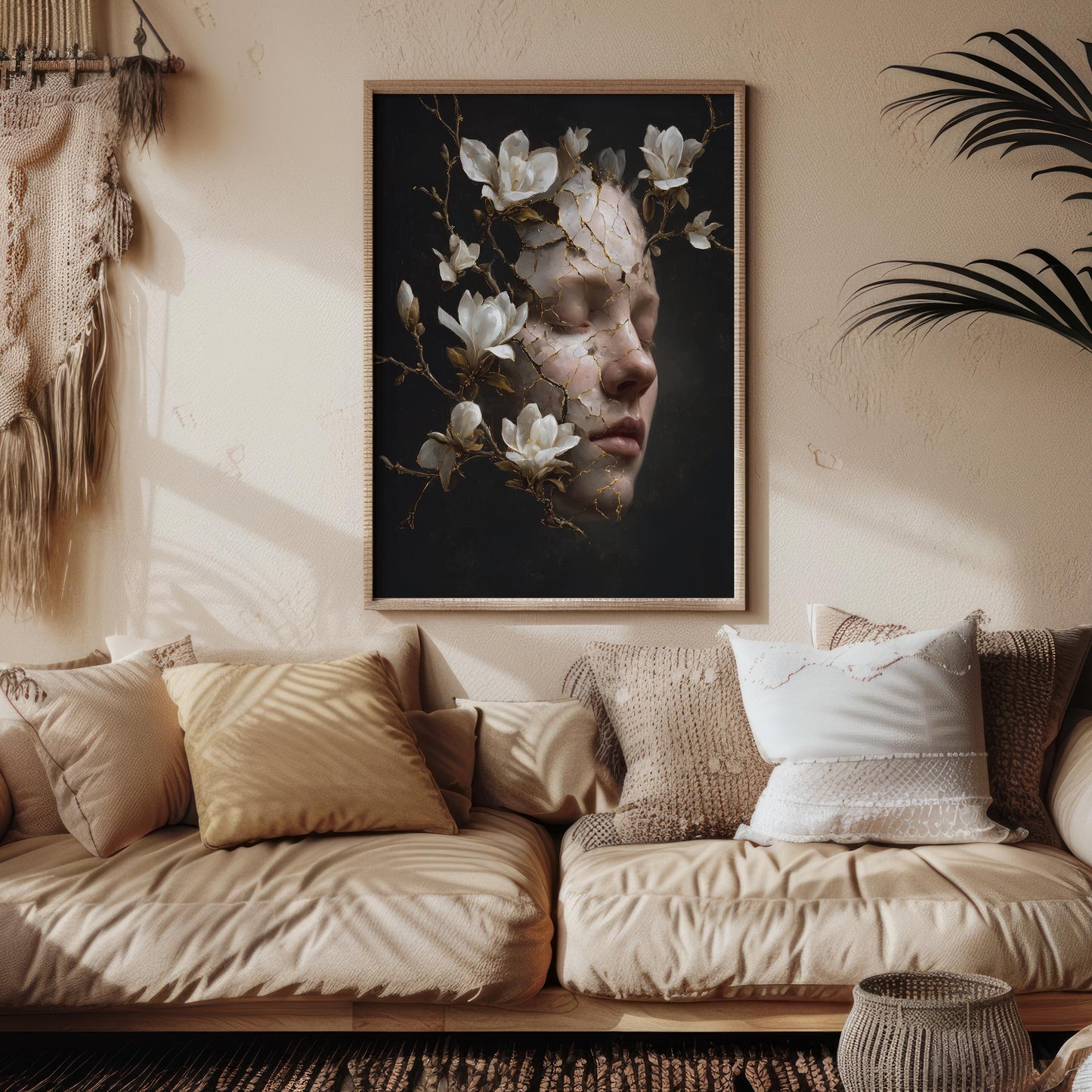 Woman’s Face with Magnolia Cracks
